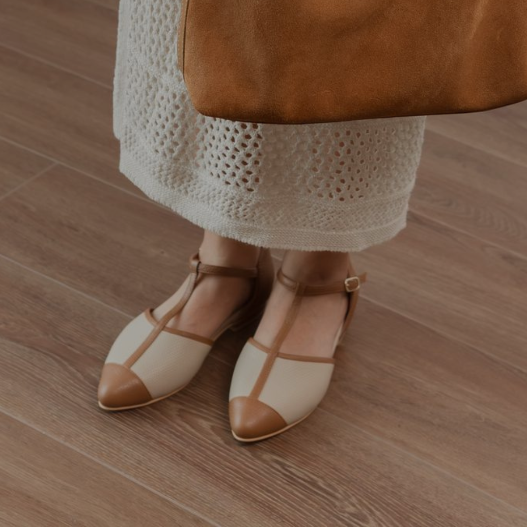 Nuria Ballerinas - Camelo/Bege