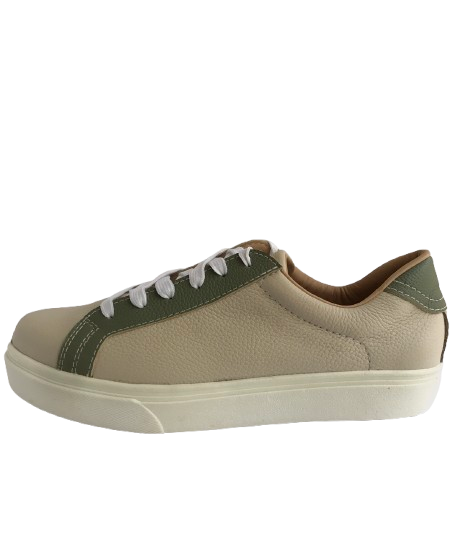 Zapatilla Oli - Verde olivo/Marfil